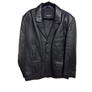 Y2K Vintage Torus‎ Leather Mens size 2X Grungecore Blazer Gothy Western Casual